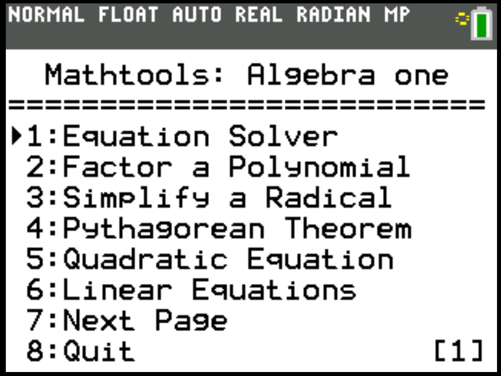 Mathtools: Algebra One